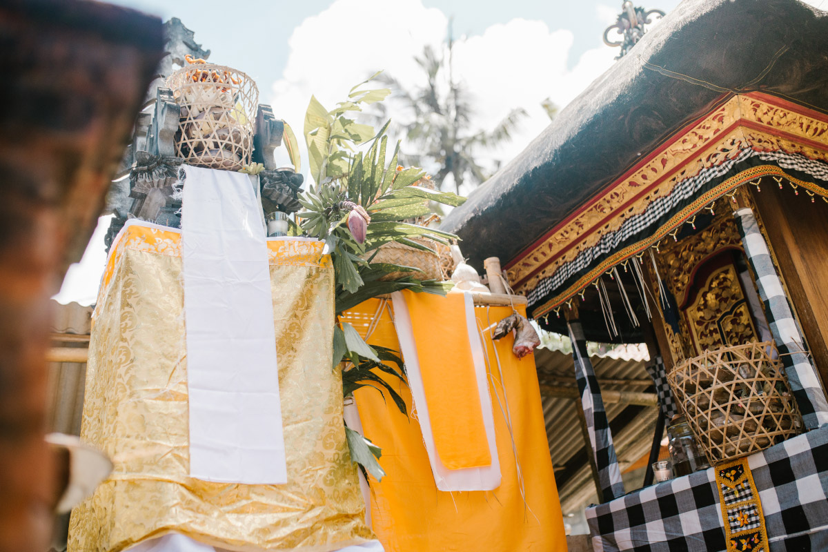 two statues in Balinese traditional houses