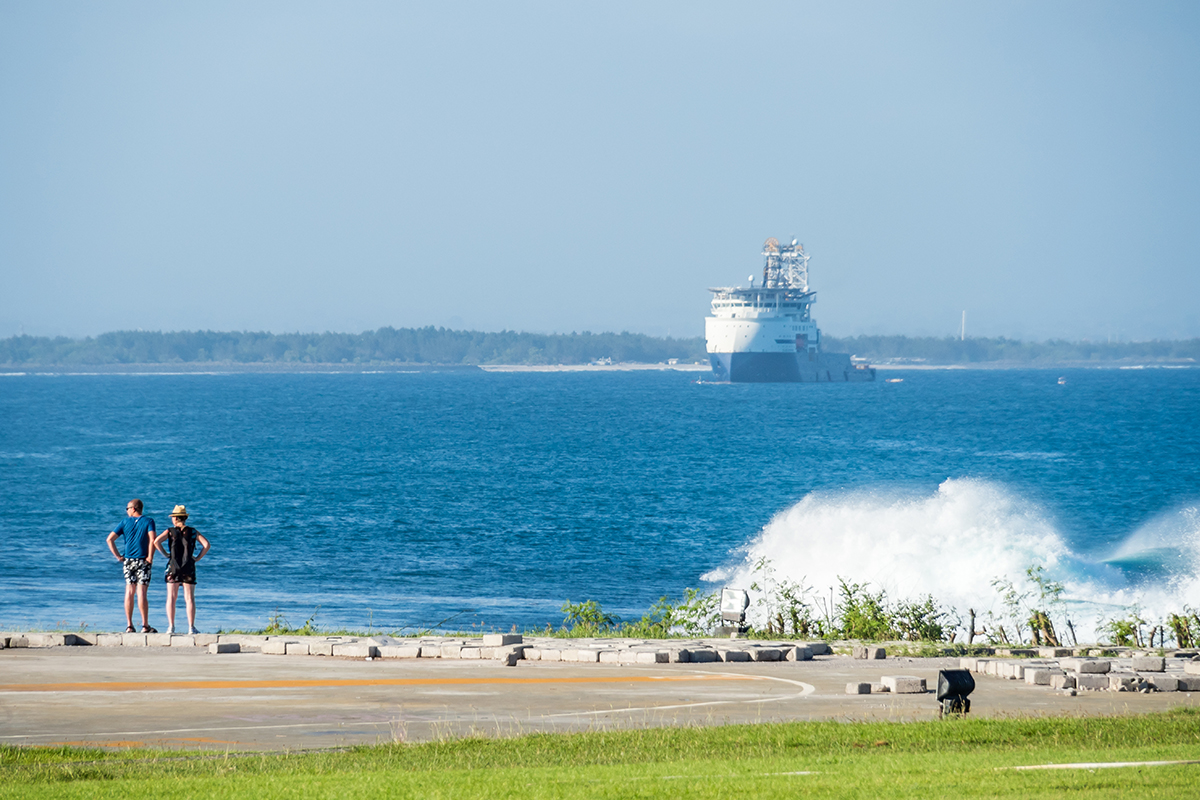 a cruise ship in the sea of Bali