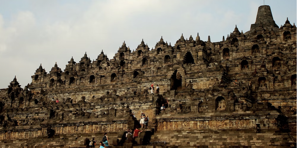 Ilustrasi Candi Borobudur di Kabupaten Magelang, Jawa Tengah.